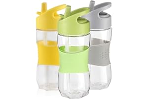 Sivaphe Children Water Bottle Tritan, 350ml/550ml Kids Drinking Bottles with Handle and Silicone Straw for Camping, School, Outdoor Activities, Travel, Hiking