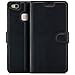Produktbild Saxonia Tasche Huawei P9 Lite Hülle Flip Case Edle Schutzhülle Wallet mit Kartenfach Schwarz