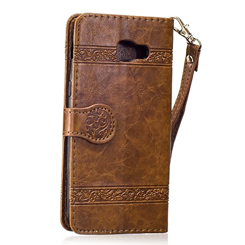 PU für Samsung Galaxy A5 (2017) Hülle Lederhülle Flip Wallet Cover PU + TPU Tasche PU Schutz Etui Schale Schutzhülle Für (Samsung Galaxy A5 (2017) mit Magnetverschluss Magnetic Flip Bookstyle Multi-Function Protektiv Kunstleder (+Staubstecker) - 2
