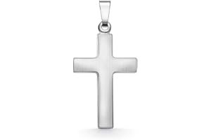 EDELIND Ciondolo a Croce in Oro Vero 585/750 Bianco 14/18ct - Larghezza 12.1/13.9/14.0mm Con Scatola Regalo