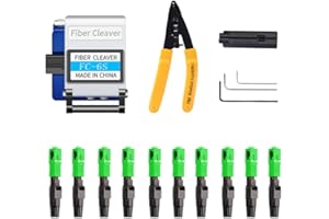 LIAYTRSS Kit de Connection à froid fibre optique, FTTH Kit Outils Fibre Optique avec SC/APC Connecteur froid rapide de Fibre Optique, FC-6S Cliveuse Fibre Optique, CFS-3 Pince à dénuder