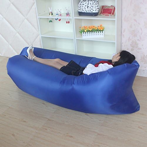 GZZ Foldable Inflatable Sofa Lazy Air Bed Western Adult Children Sleeping Bag Portable Across Dirty Bags Outdoor Artifact,Blue,260*70cm