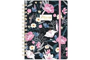 ARTFAN Diary 2024 - A5 Diary 2024 Week to View, Runs from January 2024 to December 2024, With Beautiful Hardcover and Twin-wire bound, 21.5 x 15.5 x 1.5 cm - Black and Pink