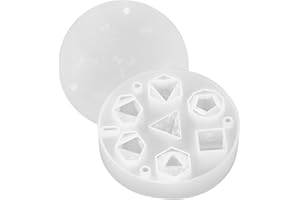 XIANGSKY Resin Dice Molds 7 Shapes Dice Resin Moulds Silicone Dice Mold with Letter Number, 3D Resin Dice Mold for Dice Making, Table Board Game