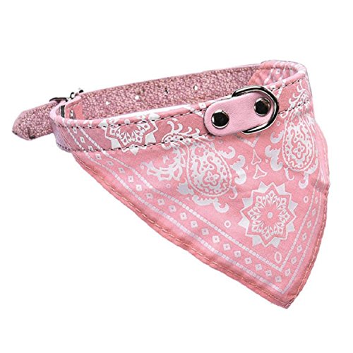 Pet-Series-FEITONG-Adjustable-Pet-Dog-Puppy-Cat-Neck-Scarf-Bandana-Collar-Neckerchief-M-M-Pink