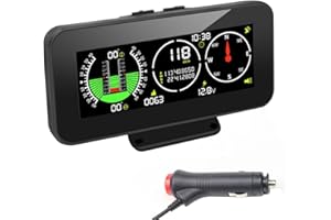 OBEST Head Up Display Coche, inclinometro 4x4, GPS Velocímetro Inclinómetro Offroad, HUD Universal Coche Moto con Alarma de Exceso de Velocidad Advertencia de Fatiga, Reloj Brújula accesorios 4x4