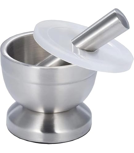 Mortier Et Pilon En Marbre Winter Shore - 250ml - Avec Cuillère Et Brosse