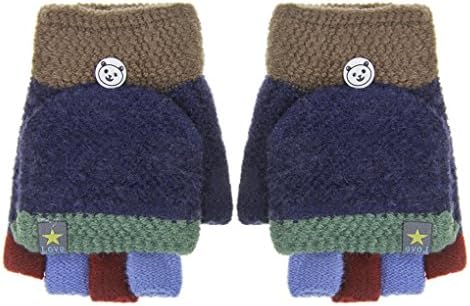 YluckyToddler Kids Winter Gloves with Fingers Cover - Flip Top Knitted Magic Gloves for Cold Weather, Colorful Stretchable Full Finger Wrist Mittens Warm for 3-7 Years Boys Girls Birthday