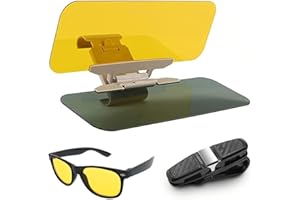 DAJOOEE Car Sun Visor, Day and Night Anti Glare Visor,2 in 1 Polarized Sun Visor for Clearer Vision and Safety Driving,Anti Glare Night Driving Glasses for Men Women