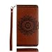 Produktbild Hülle für Galaxy S7,Case für Galaxy S7,Galaxy S7 Handyhülle Leder Wallet Case,YingC-T Elegant Malerei Mandala Blume Braun Muster Handytasche Samsung Galaxy S7 Schutzhülle Leder Bookstyle Brieftasche Ständer Stand Hülle mit Karte Halterung Magnetverschluss Extra Dünn Tasche Premium Design Klapphülle Flip Schutz Schale Hülle Etui Cover für Samsung Galaxy S7