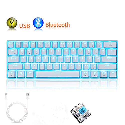 Tastiera Bluetooth Urchoiceltd® RK61 104 LED Nero Cablato / Wireless Illuminazione LED Macchina Di Ricarica Tastiera da Gioco Computer Portatile Interruttore Nero / Blu / Rosso / Marrone