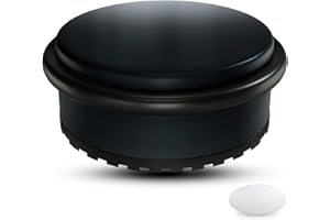 SilverRack® Tope para puerta de acero inoxidable negro [1 pieza] + 1 tope de puerta extra de pared – tope para puerta premium sin taladrar 1,1 kg – tope para puerta pesado – 10 x 4,5 cm