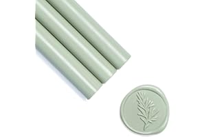 UNIQOOO Mailable Glue Gun Sealing Wax Sticks for Wax Seal Stamp - Sage Green, Great for Wedding Invitations, Cards Envelopes, Snail Mails, Wine Packages, Gift Ideas, Pack of 8