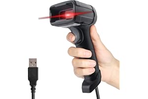 LENVII Lecteur Code à Barres 2D Scanner Code Barre USB Barcode Scanner(PDF417, QR, Datamatrix) Support pour Le Balayage d'écran QR Code Scanner（Noir）