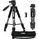 ZoMei Profesyonel Q111 Taşınabilir 5Kg Taşıma Kapasiteli 139,7cm Al&uuml;minyum Tripod Gri