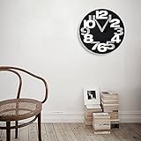 Vinteen Lehrer Kind Bildung Quarzuhr Hohl Persönlichkeit Uhr Wanduhr Wohnzimmer Mode Kreative 3D Digital Mute Tisch Kinderzimmer Moderne Minimalistische Horologe (Color : Black)