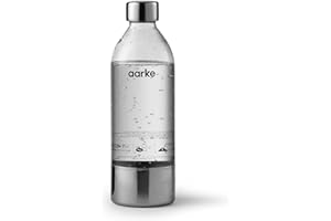 Aarke PET-Flasche für Wassersprudler Carbonator 3, BPA-frei mit Details in Edelstahl, 1000ml