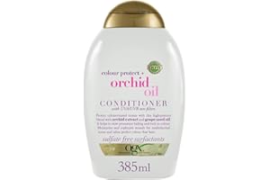 OGX Conditioner Colour Protect + Orchid Oil, Balsamo capelli colorati e decolorati con Estratto di Orchidea, Balsamo idratante con protettore solare capelli contro i raggi UVA e UVB, 385 ml