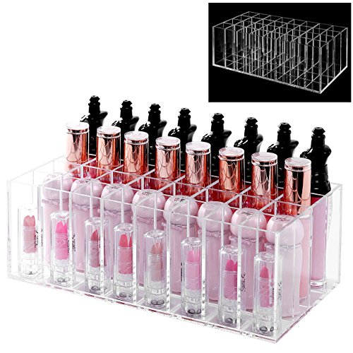 Moderne Klare Acryl 24 Slot Kosmetik Lipgloss Organizer Box/Bad & Make-up-Halter Rack