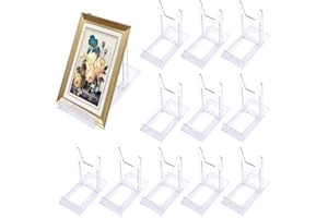 Mikihat 12 Pezzi Espositori per Piatti in Acrilico, Supporto Cavalletto Decorativo Regolabile Trasparente, Porta Piatti da Esposizione, Supporto per Espositore per Foto Piatti Cornici Libri Cucina
