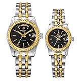 SEKARO Herren Damen Paar Armbanduhr,Edelstahl Wasserdicht Kalenderanzeige Mechanische Uhren Uhr(Herren und Damen)