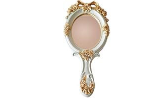 KABAKE Vintage Handspiegel, Schminkspiegel, Roségold, kompakter Reise-Handspiegel, Geschenk für Mutter, Ehefrau, Freundin