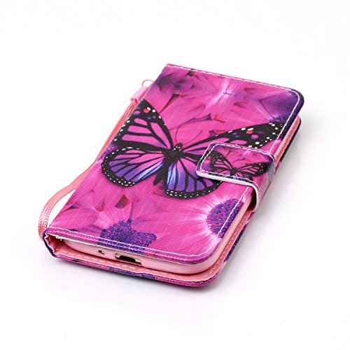 Feeltech Samsung Galaxy S4/9500 Hülle,Samsung Galaxy S4/9500 Magnet Leder Wallet Cover,Elegant Soft PU Kartenfach Extra Dünn Tasche Bunte Relife-Muster [Stand Funktion] Karte Halterung Klapp hülle Flip Book Design Case Flexible TPU Ultra Slim Inner Bumper Tasche mit Landyard [Free Stylus] für Samsung Galaxy S4/9500 – Roter Schmetterling - 6
