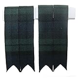 Kilt-Strumpfbänder - Black Watch Tartanmuster - spitz