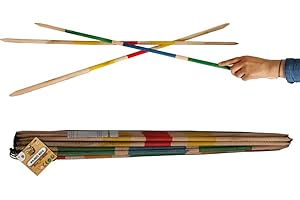 PLANÈTE BOIS PLANETE BOIS - Mikado Géant - FSC - 140787-2 à 6 Joueurs - Multicolore - Bois - Jeu pour Enfant - Jeu de Société - Jeu d'Adresse - Jeu de Plein Air - 80 cm x 1 cm - À Partir de 4 Ans