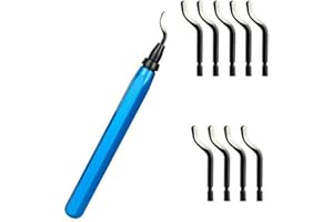 STARFA LAB Entgratwerkzeug Entgrater Werkzeug Universal Handentgrater Um 360 Grad drehbar mit Metallgriff und 10 Klingen aus BS1010 Schnellarbeitsstahl für Kunststoff, Aluminium und Edelstahl Entgraten