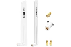 GREATZER 5G Antenna 4G WiFi Antenna LTE Signal Gain Antenna 18DBI SMA Pin/Hole Adapter Omni-Directional,600-6000MHz,3G/4G/5G/GSM/GPRS,for WiFi Router WiFi Booster Gateway USB Adapter,FPV Camera Monitor - White