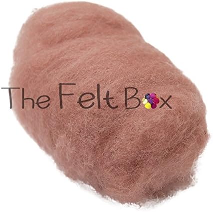 The Felt Box Needle Felting Wool Carded Batting : Short Coarser Mixed Together Fibres, Use as Core or Finish Wool 100 g | 3.5 oz-Blossom #105