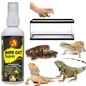 Pet Care International (PCI) Wipe Out Super Spray, a Cage Cleaner, Disinfectant & Deodorizer to Provide Healthy and Clean Cage, Terrarium of Reptiles, Gecko, Turtle, Python, Lizard, Iguana etc (100ml)