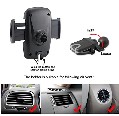 Ulinek Handy Halterung Universal Halterung 360 Grad drehbar Auto Halterung, Lebenslange Garantie, fÃ¼r Phone 7 7 Plus 6 6 Plus 6s 6s Plus SE 5 5s 5c 4 4s und die meisten Android Smartphone (schwarz)