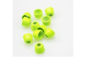 Tigofly 50 Stück/Charge 10 Farben Kupfer Kegel Kopf Fliegenbinden Perlen Gewicht Nymphenkopf Jig Tube Fliegenbinden Materialien 5,1 mm x 4,1 mm x 1,9 mm (Flo-Yellow)