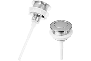 RUAMNY 2Pcs Toilet Flush Buttons, 38mm Single Flush Toilet Push Buttons, Chrome Replacement Kit for Toilet Flush, Replacement Parts for Domestic Bathroom Toilet Cistern Flush Button Repair (Silver)