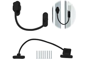 Bwintech 5 Pack Black Keyless Window Restrictor, UPVC Window Security Cable Lock Limits Open Spaces to Keep Kids Safe and Prevent Injury and Theft