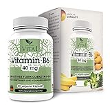 VITA1 Vitamin B6 P-5-P 40mg • 60 Capsules (2-Months-Supply) • in its Active Form Coenzyme P-5-P • Made in Germany