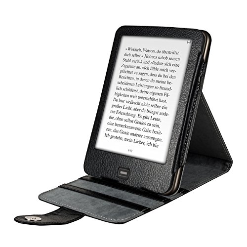 kwmobile Flip Hülle Case für Tolino Vision 1 / 2 / 3 / 4 HD mit Standfunktion – Kunstleder Tasche aufklappbar in Schwarz - 6