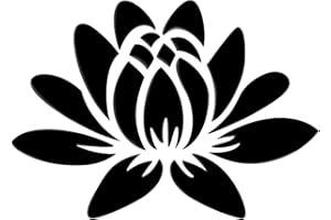 CREATCABIN 3D Acrylique Miroir Fleur de Lotus Sticker Mural Stickers Muraux Auto-Adhésif Amovible Écologique pour la Maison Chambre Salon Salle de Bains Décoration 13.7 x 9.8 pouces, Noir