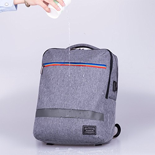 Laptop Rucksack Damen Herren Notebook Business Tasche mit USB Kabel und Anschluss f  r bis zu Multifunktions 15  6 Zoll Stylisch Oxford Rucks  cke Gep