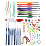 Kits de ganchillo - Swify Premium Ganchillo Kit - Incluye Prima El ganchillo ganchos, Tijeras de costura, Marcadores de la puntada, Puntada Agujas de tejer, Plástico Agujas, Tejer Agujas Protectores, Cinta Métrica, Fila Contadors, Dedal, Agujas de tejer