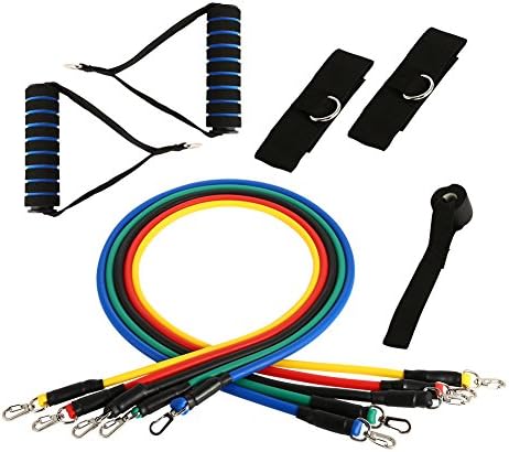 ASALON Exercise bands 11Pcs Resistance Bands Yoga Pilates Crossfit Fitness Equipment Elastic Pull Rope Workout Latex Tube Set