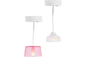 LUNDBY Puppenhaus Beleuchtung Set, 2-teiliges Puppenhaus Zubehör – Puppenhaus Lampe Batterie betrieben für Miniatur Haus – Puppenzubehör Set für 11 cm Puppen im Maßstab 1:18