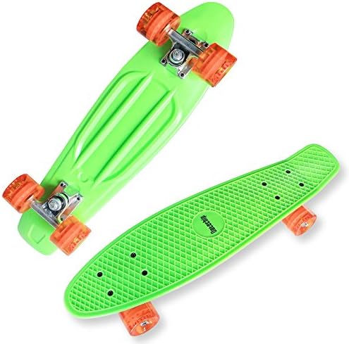 Datechip Kids Complete Skate Boards - Plastic PU Wheels Skateboards 22 inch for Child Beginner Girls
