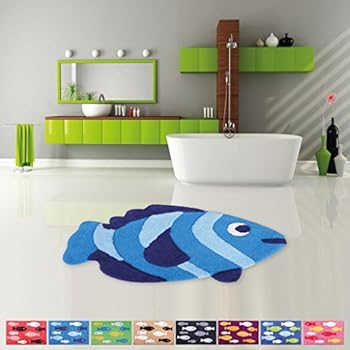 Haus und Deko Badezimmer Teppich Fisch Duschvorleger Badematte