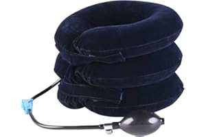 TEEROVA Pepecare Cervical Neck Traction Collar Device Inflatable Spine Alignment Cushion Instant Pain Relief for Chronic Neck and Shoulder Pain (Blue)