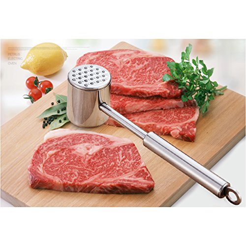 MagiDeal Edelstahl Küche Fleischklopfer Schnitzelklopfer Silber - 2