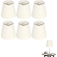 Tissting 6Pcs Fabric Lamp Cover, E14 Light Bulb Shade White Tapered Lampshade For Chandelier Wall Lamp Droplight Small Lamp Shade - View #14