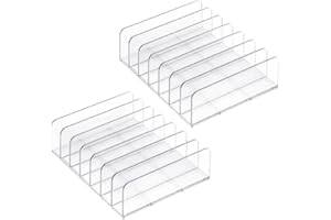 JIHUOO 2 Pcs Clear Acrylic CD Holder Organizers CD Display Stand Racks CD Case Storage Shelf Eyeshadow Palette Makeup Organizer Cosmetics Display Storage Holder for Vanities Cabinets Transparent